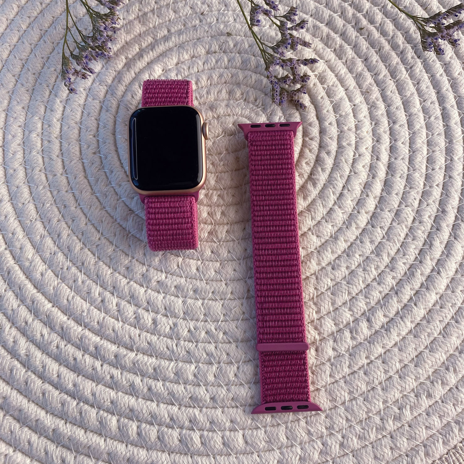 Apple Watch nylon geweven sport band - drakenfruit - 7440849366319 - 123watches - Elke dag feest bij 123watches