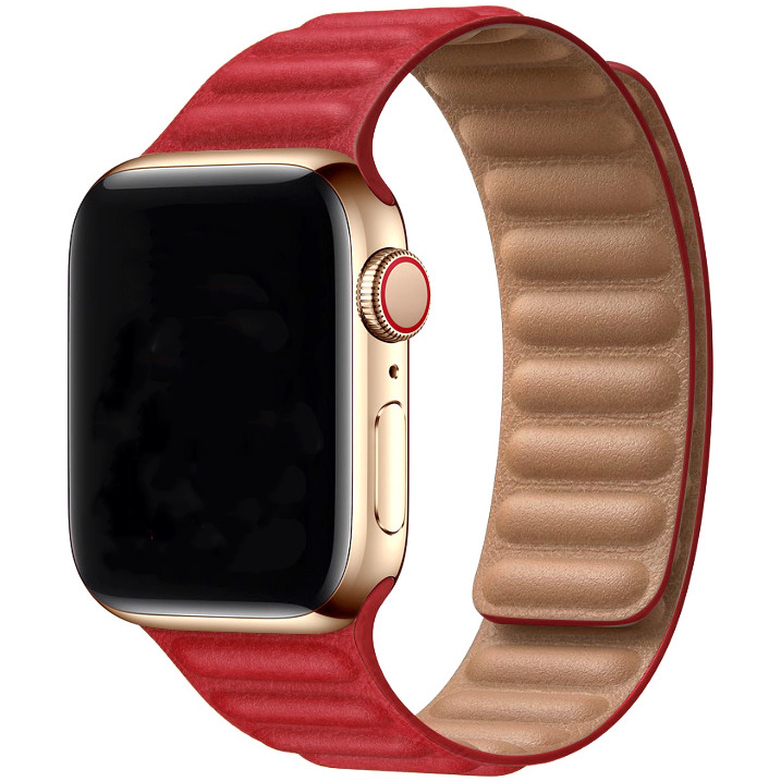 Apple Watch Leather Solo Strap - Red