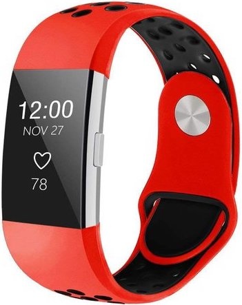 Fitbit Charge 2 Double Sport Strap - Red Black