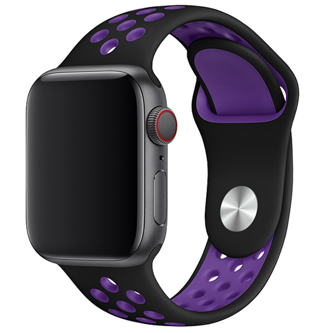 Apple Watch Double Sport Strap - Black Hyper Grape