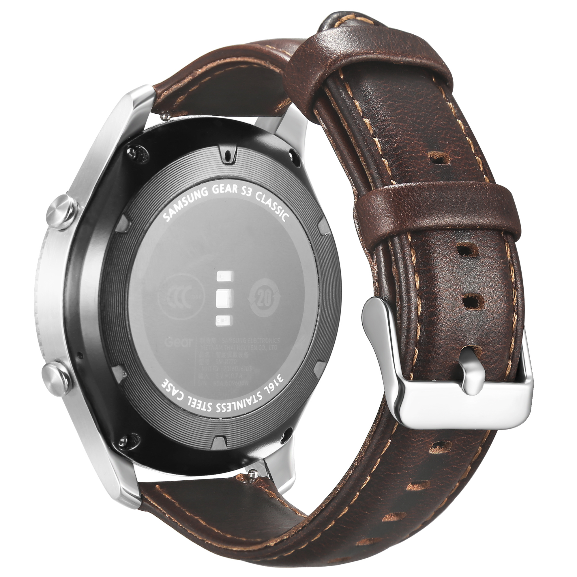 Samsung Galaxy Watch Genuine Leather Strap - Dark Brown
