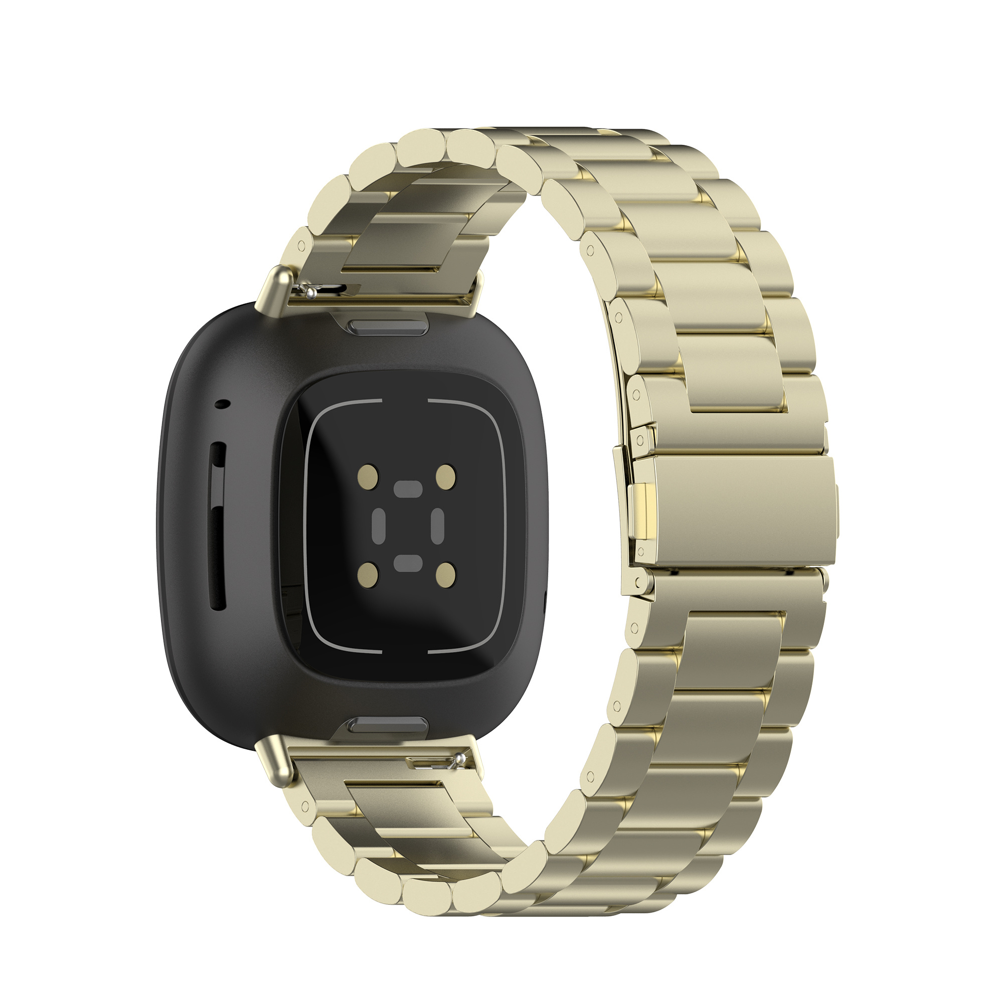 Fitbit Versa 3 / Sense Beads Steel Link Strap - Champagne