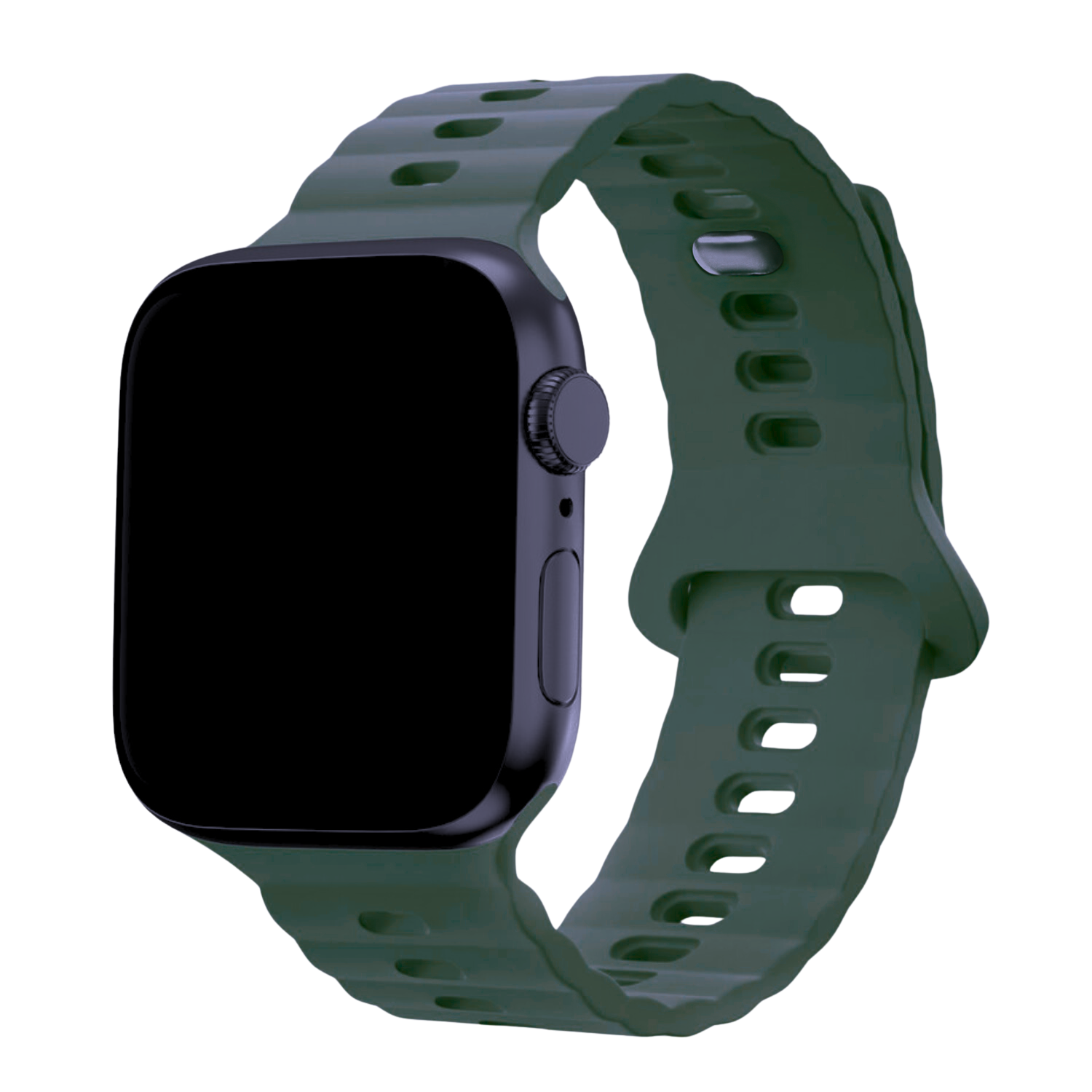 Apple Watch silicone Wave band - Groen - 7440850317300 - 123watches-1