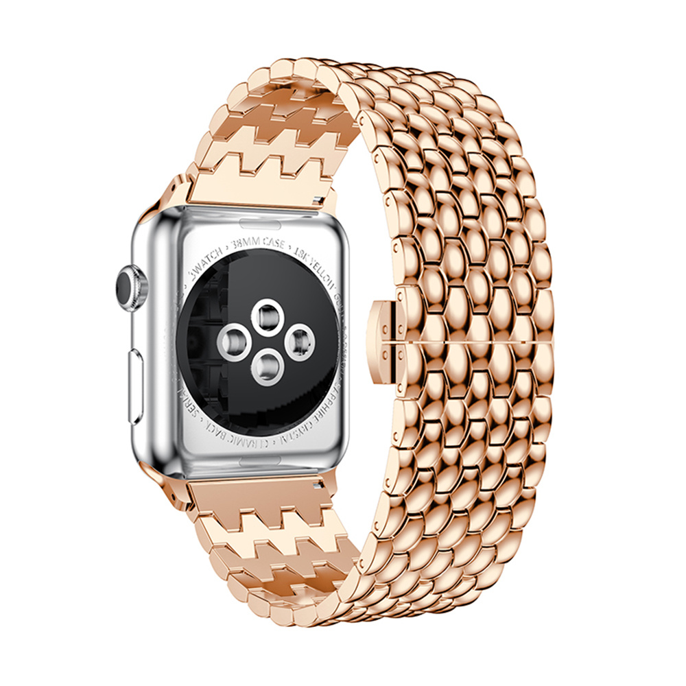 Apple Watch Dragon Steel Link Strap - Rose Gold