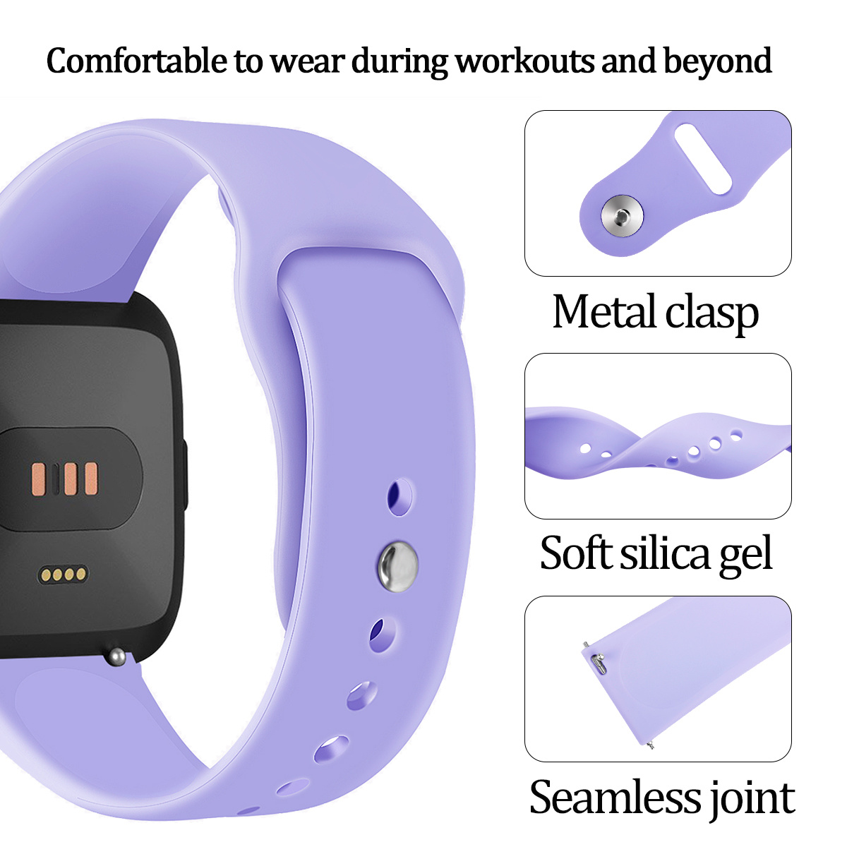 Fitbit Versa Silicone Sport Strap - Light Purple