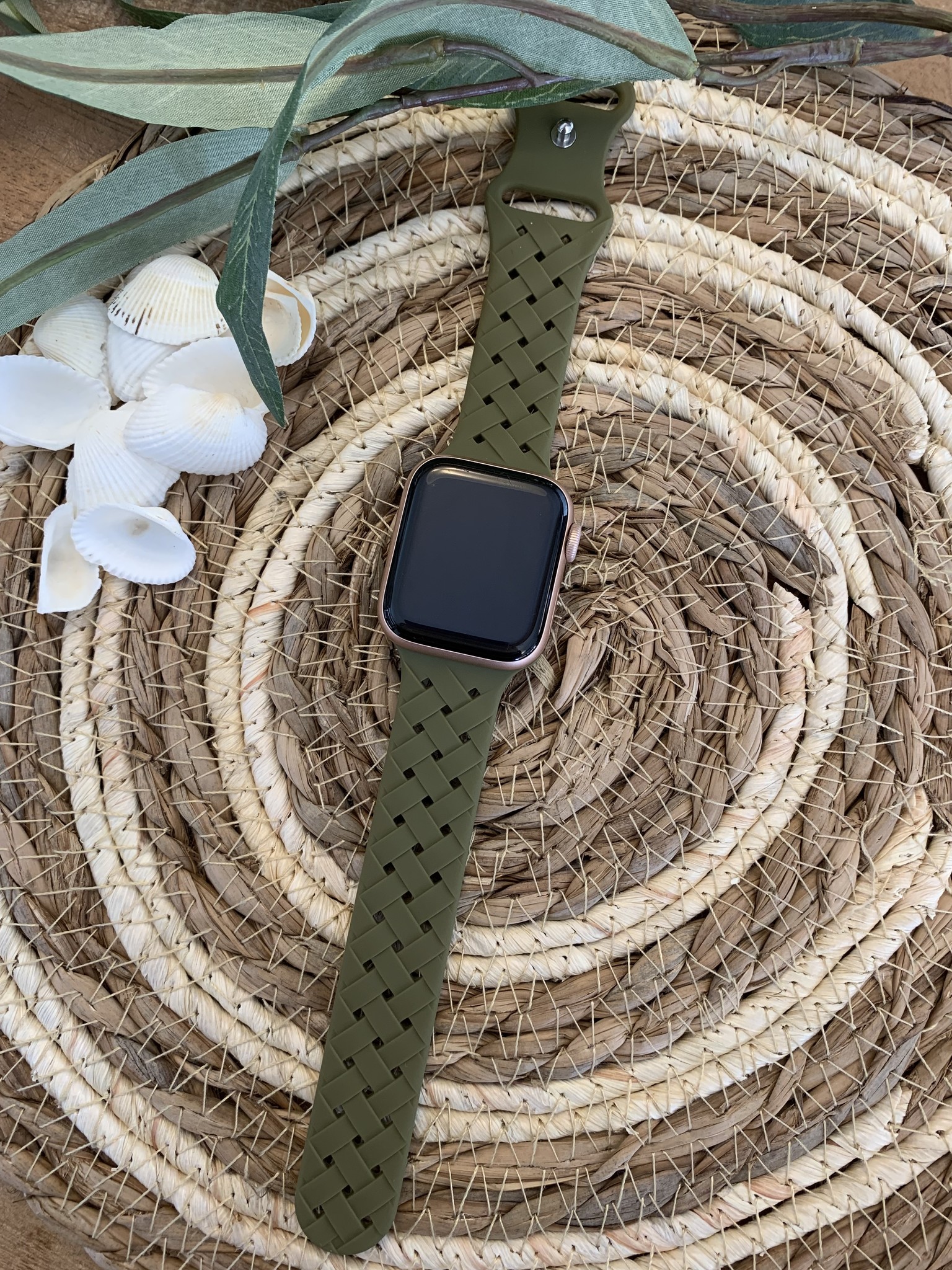 Apple Watch Sport Braided Strap - Olive Green