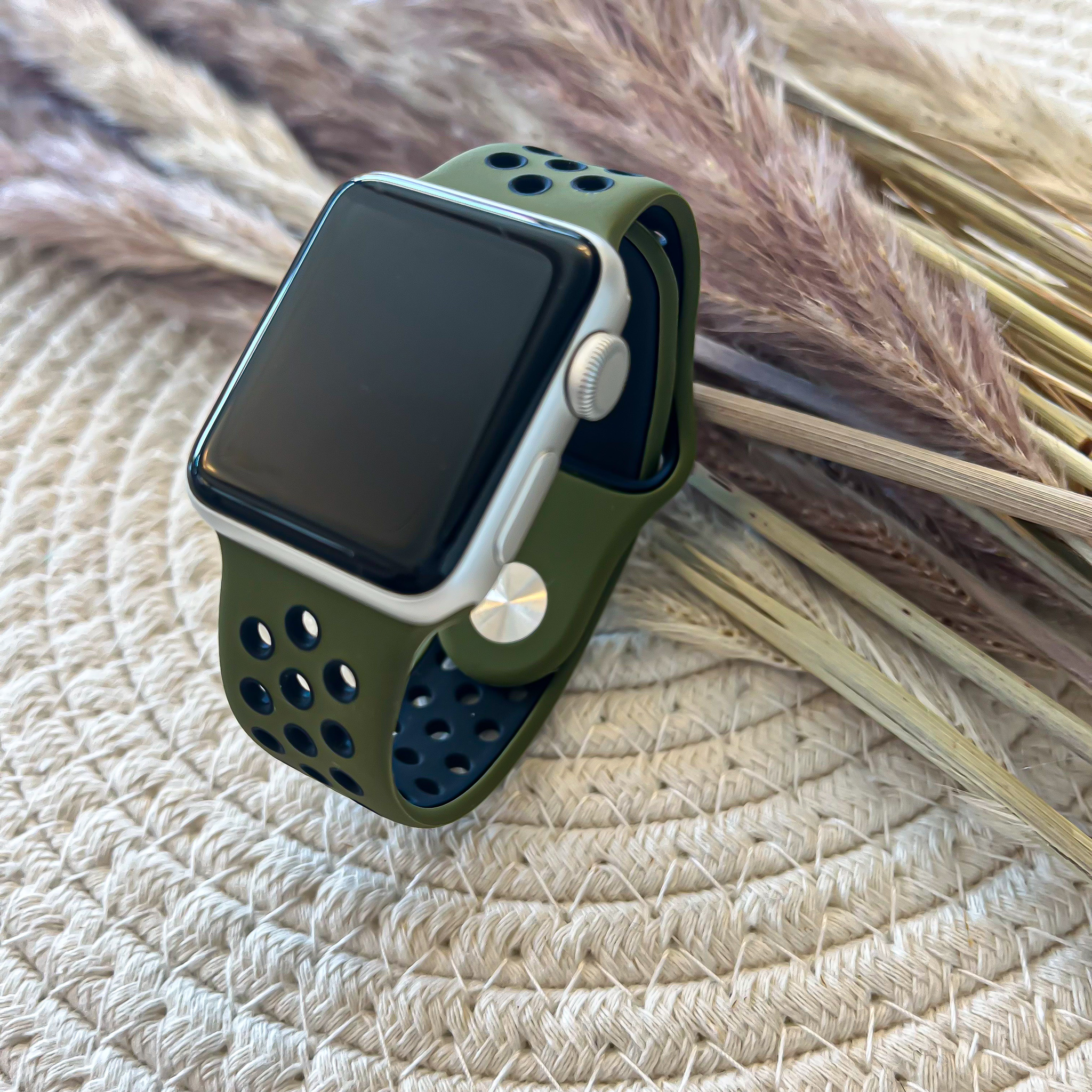 Apple Watch Double Sport Strap - Olive Black