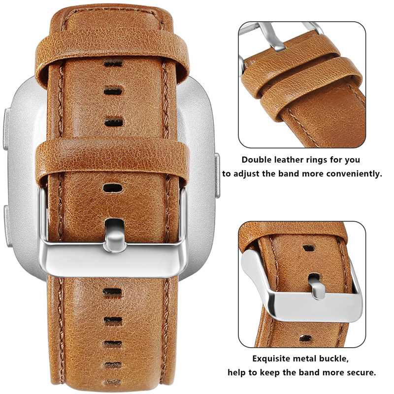 Fitbit Versa Genuine Leather Strap - Light Brown