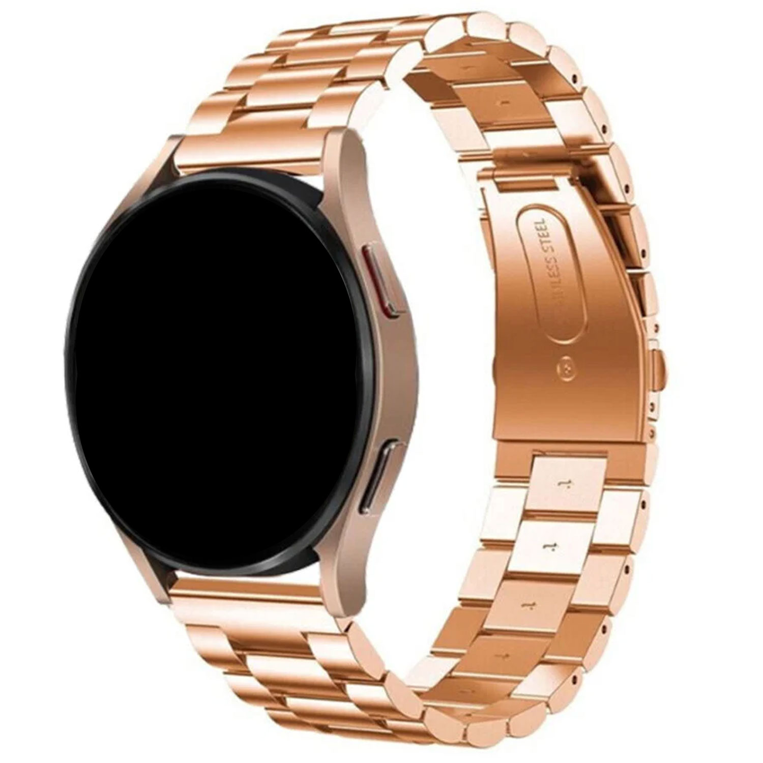 Samsung Galaxy Watch 6 Classic Beaded Steel Link Strap - Rose Gold