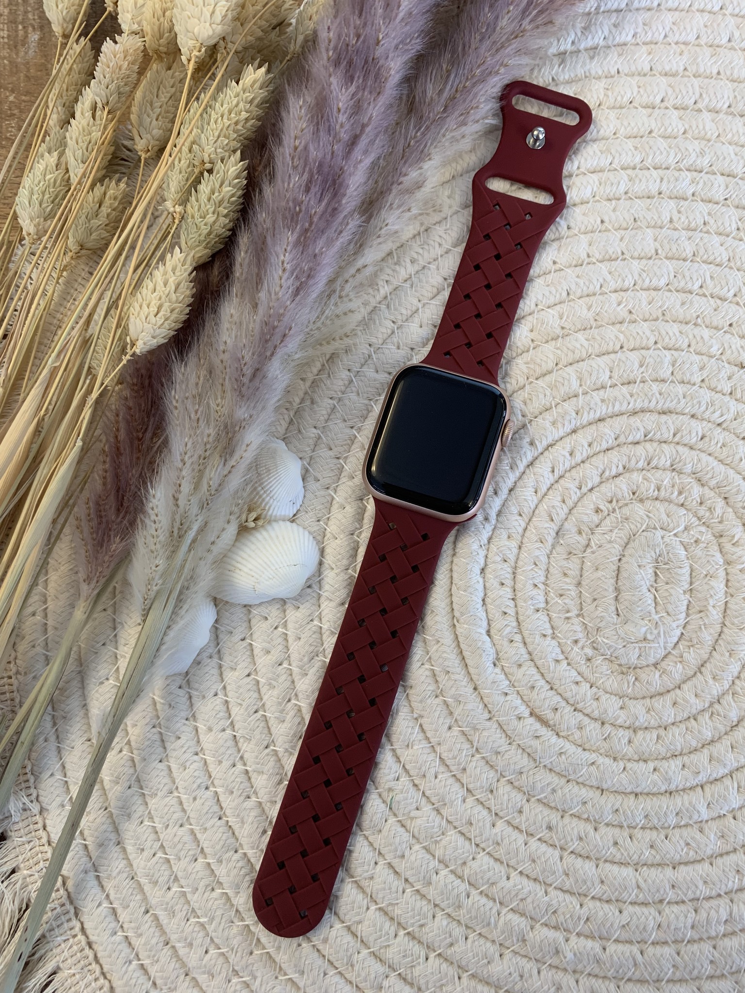 Apple Watch Sport Braided Strap - Wine Red