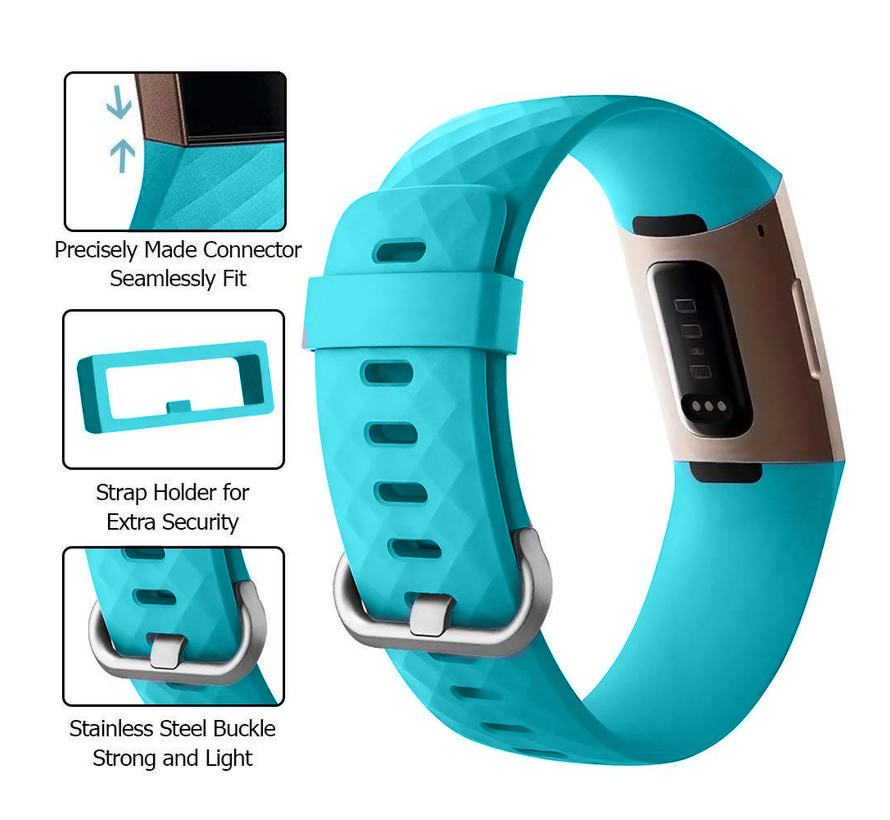 Fitbit Charge 3 &Amp; 4 Sport Waffle Strap - Teal