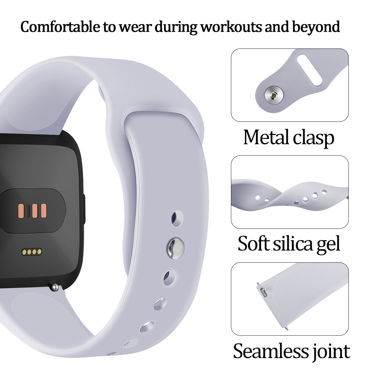 Fitbit Versa Silicone Sport Strap - Grey