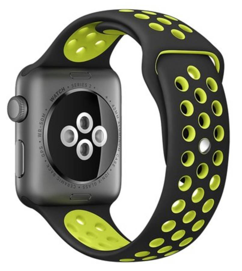 Apple Watch Double Sport Strap - Black Yellow