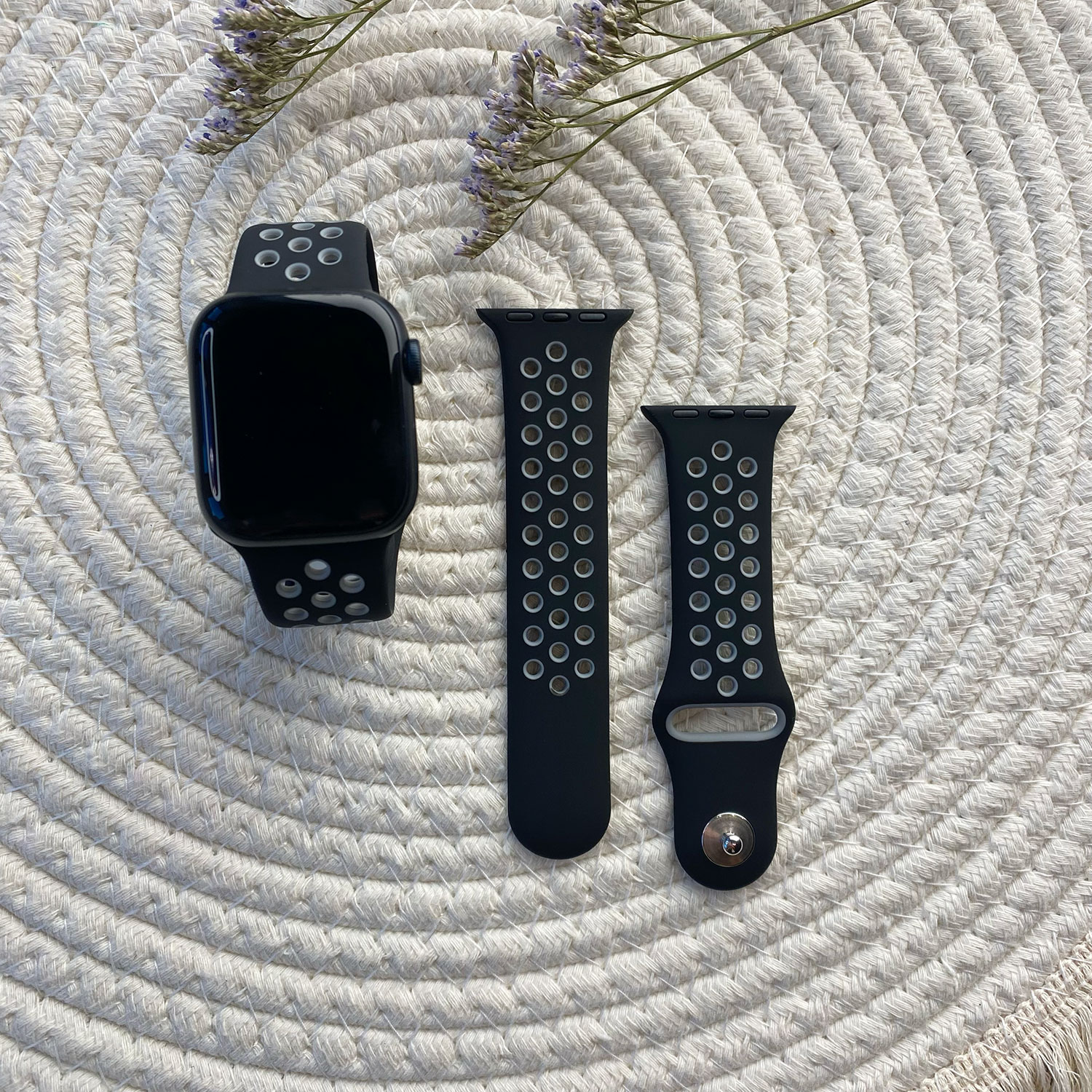 Apple Watch Double Sport Strap - Black Grey